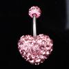 Heart-shaped Crystal Stainless Steel Umbilical Ring Navel Piercing Body Piercing Belly Button Rings