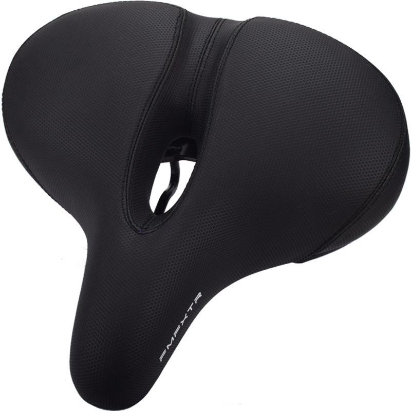 Thickened Sponge & Silicone Mountain Bike Saddle with Spring Shock Absorption for Comfort