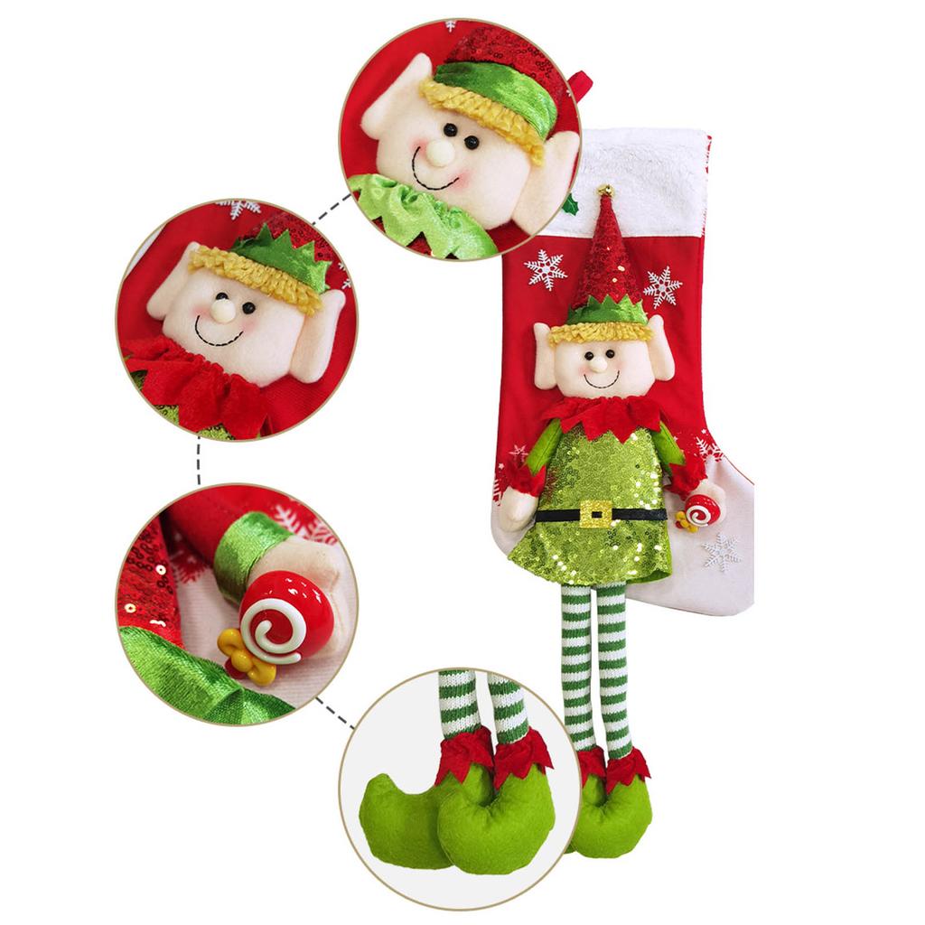 Рождественская атмосфера украшение Санта Рождественский носок подарочный мешок мешок для конфет