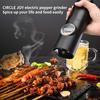 CIRCLE JOY Rechargeable Pepper Grinder Set, Automatic Pepper Mill Set with Charging Base, White LED Light, Adjustable Coarseness, 70ml Container, Easy