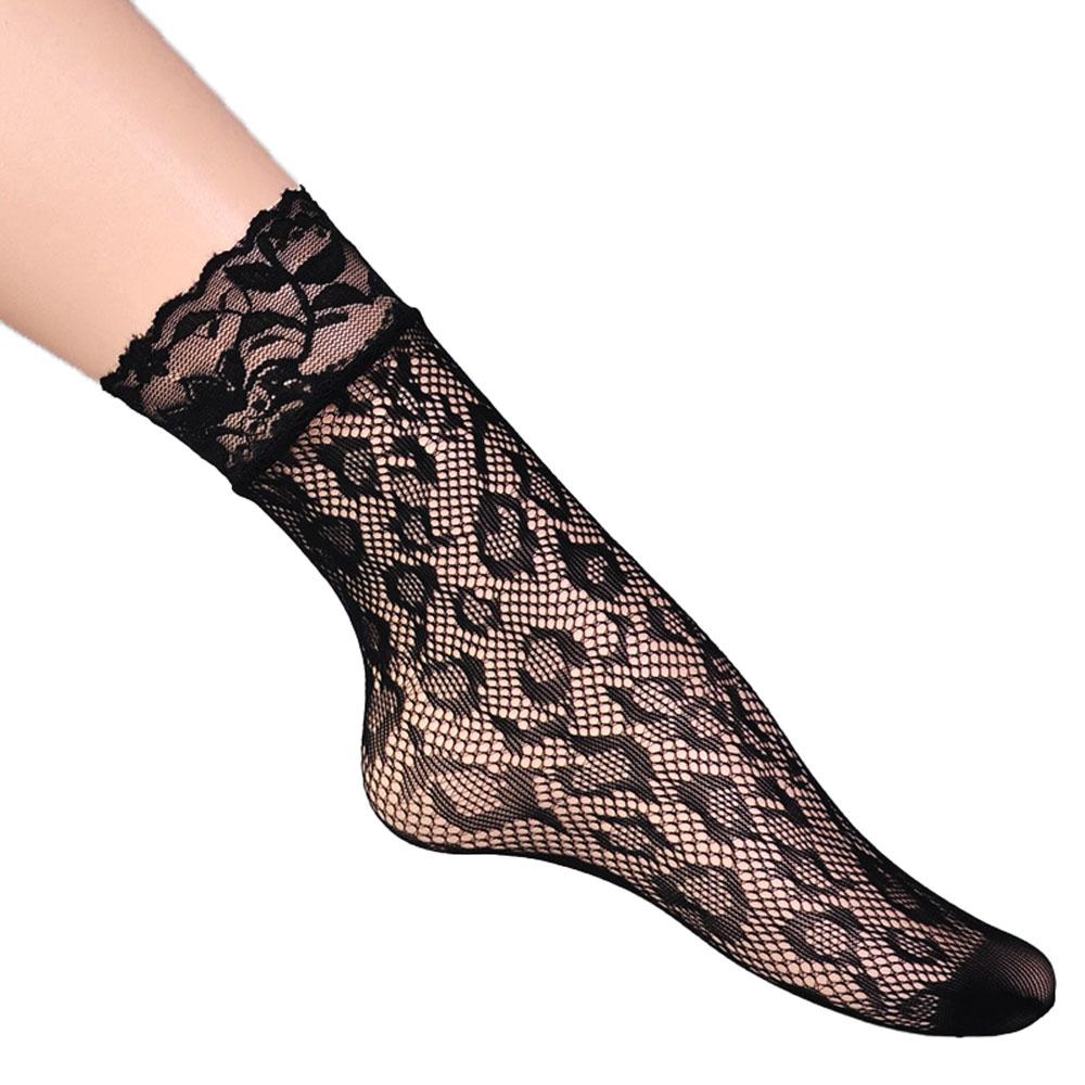 Женские сетчатые носки, сексуальные ажурные чулки в стиле Лолиты, нейлоновые женские короткие носки с цветочным узором, леопардовым принтом, забавные носки в консервативном стиле