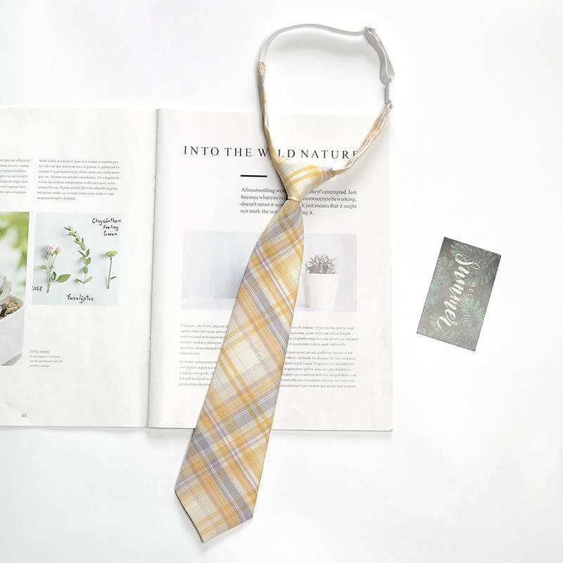 JK Bow Tie for Women, Japanese Uniform Shirt, College Style Student Plaid Tie, Men's Free Ribbon Accessories