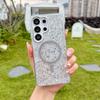 KEYSION Роскошный блестящий магнитный чехол для телефона MagSafe для Samsung Galaxy S23 S24 S25 S26 Ultra 5G S26+ S25 Plus TPU+PC Ударопрочный чехол