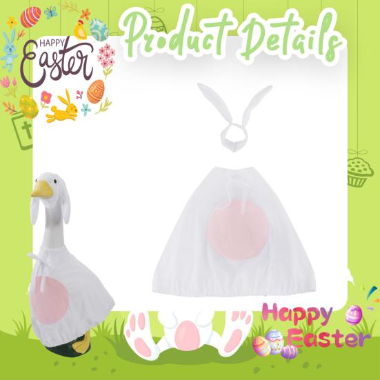 1 Set Easter Porch Goose Bunny Outfits Outdoor Garden Lawn Yard Goose Statue Rabbit Ears Costume Spring Holiday Party Dress-up Clothing