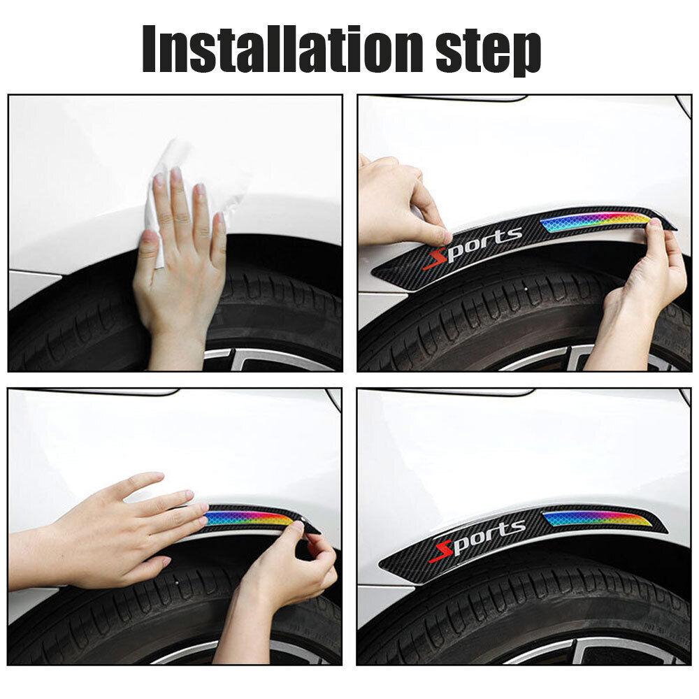 2X накладка на колесную арку автомобиля, светоотражающая полоса для предотвращения столкновений, наклейка с расклешенным краем крыла автомобиля