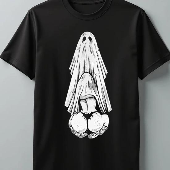 Men's Ghost Graphic Print Casual Short‑Sleeve T‑Shirt Summer Daily Wear Tee