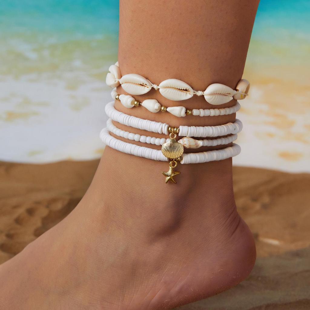 Trendy European & American Pearl Starfish Anklet Bracelet - Beaded Fashion Jewelry Beach Gift for Women