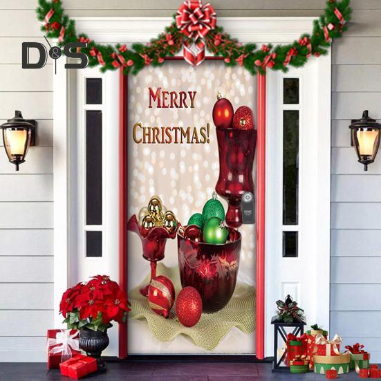 Рождественская накладка на дверь Санта-Клаус/Рождественская елка/Снеговик, подвесной баннер на дверь, декор для украшения входной двери