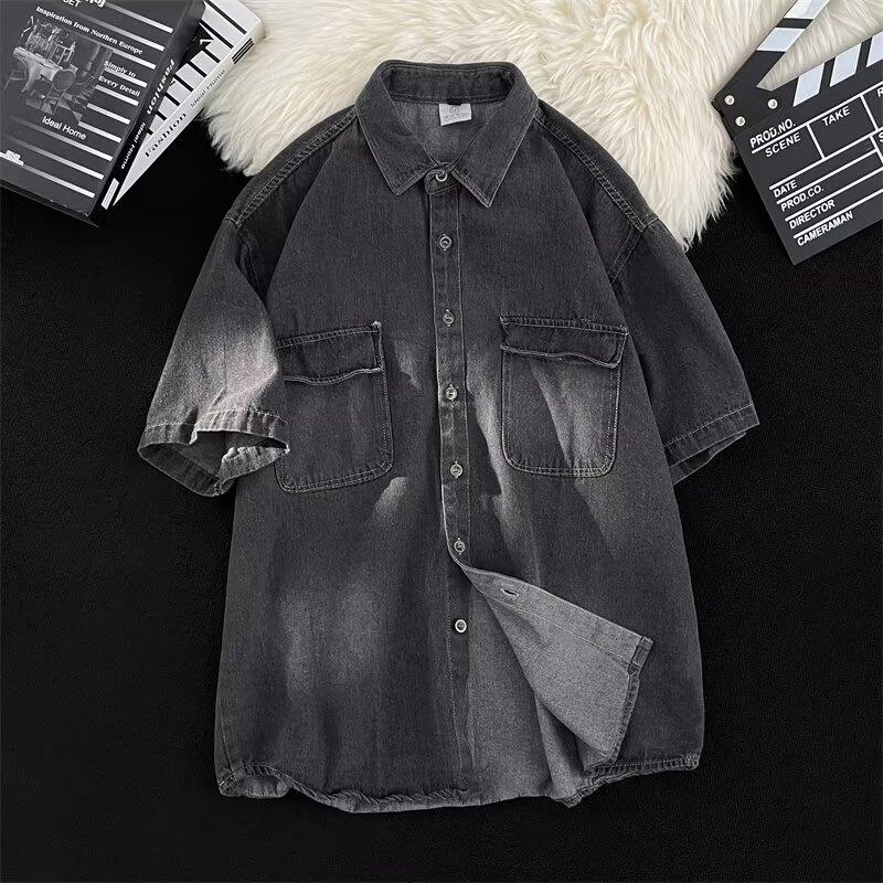 Мужская рубашка с короткими рукавами, дизайнерская, нишевая, летняя, трендовая, универсальная, красивая, повседневная