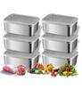CHFNJJ Нержавеющая сталь Хранение Глубокие Кухня Хранение продуктов Холодильник Удобные для еды с крышками Контейнеры, Дизайн, Контейнеры, Безопасные, Посуда,