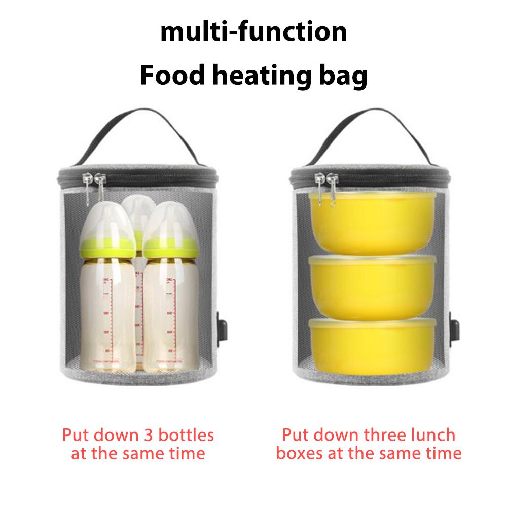 Портативная сумка для подогрева детских бутылочек, сумка для подогрева еды, дисплей температуры, сумка для детского питания в машине