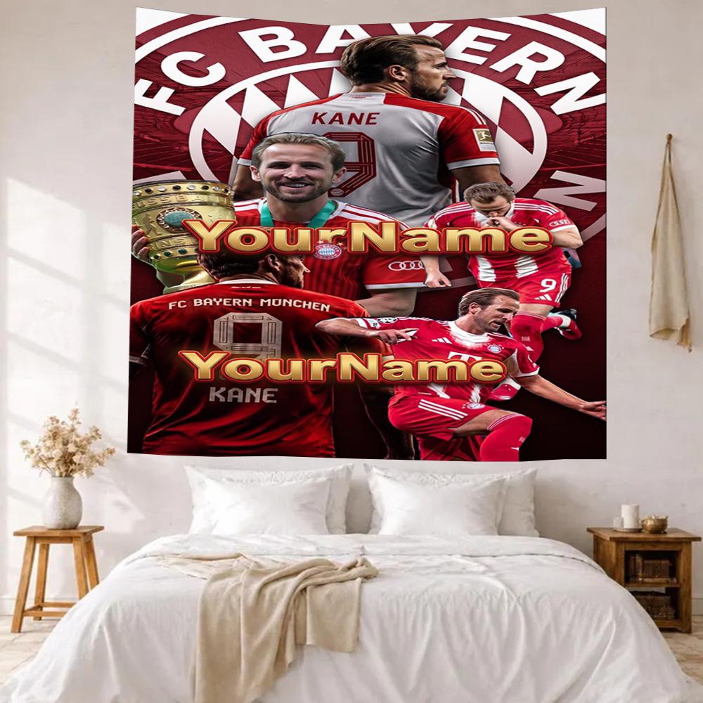 Bayern Munich Custom Your Name Wall Decor Tapestry Art For Pet Memorial Birthdaywedding Party Backdrop Family Gift