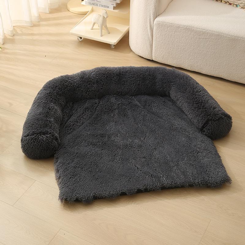 Plush Winter Warm Dog Bed Cat Nest Removable Washable Cover Cozy Long Fur Cushion for Pets