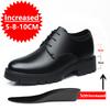 New Business Wedding Shoes Men Genuine Leather Sneakers British Formal Elevator Height Increase Insole 6CM Lift Black Man Shoes