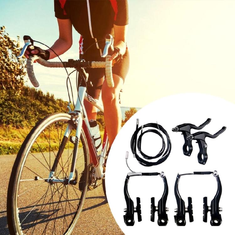 Bike Front Rear V Brake Set Aluminum Alloy Mountain Bike V Brake Set Front and Rear Brake Cables and Brake Lever kits