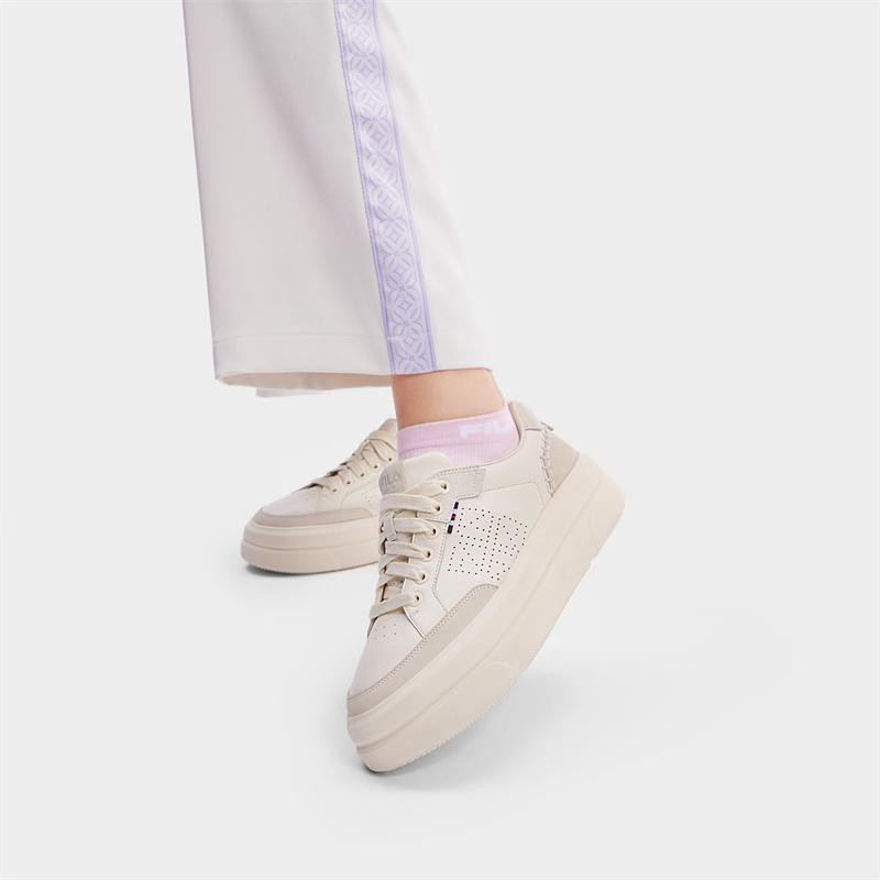 Fila Victoria Повседневные Минималистичные Универсальные Однотонные Кроссовки Женские Кроссовки Молочно-Белые F12W431205FAW