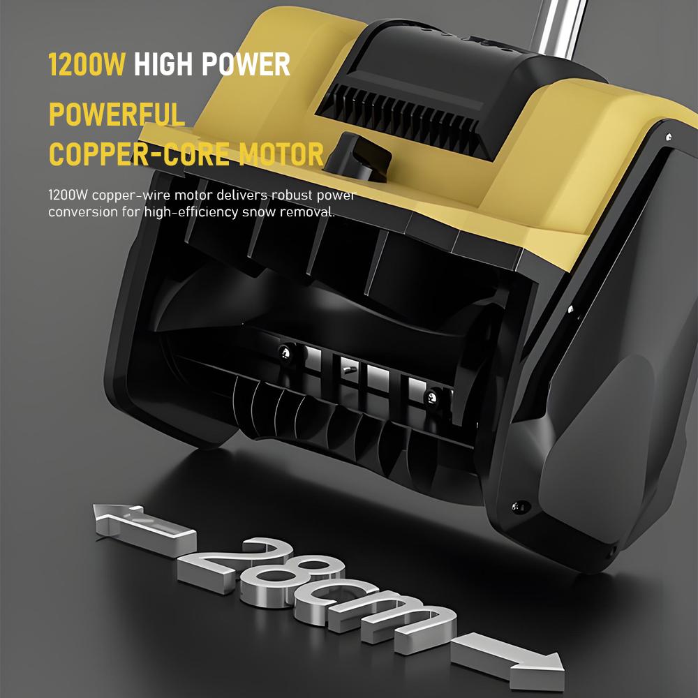 Электрический толкаемый снегоуборщик 1200 Вт Аккумуляторный снегоотбрасыватель Высокая мощность Снежная лопата Складной снегоочиститель Снегоуборщик (Нет батареи)
