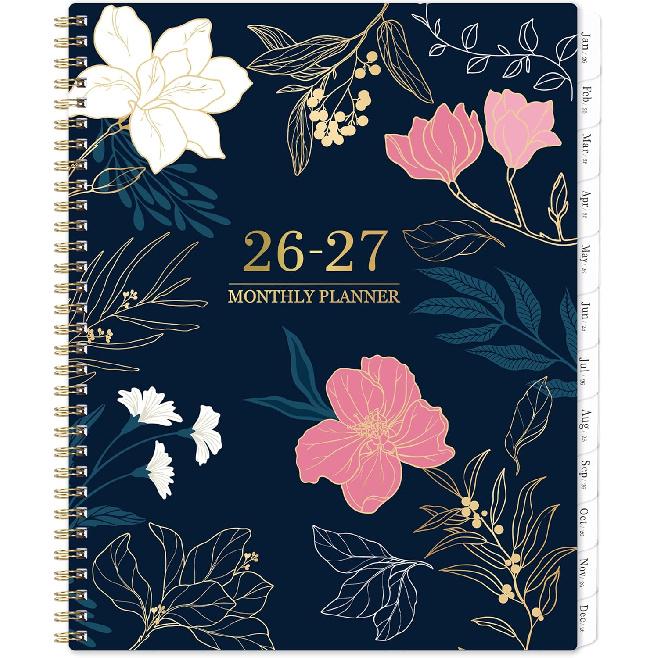 2026-2027 Monthly Planner/Calendar - Jan. 2026 - Dec. 2027, 9" x 11", Calendar Planner 2026-2027, 2 Year Monthly Planner, Tabs, 2-Size Pocket