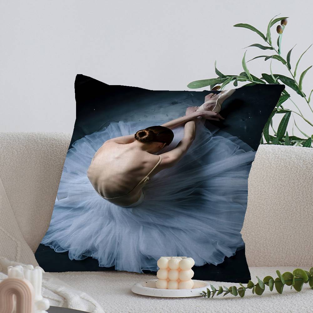 Black and White Ballet Girl Ballerina Cushion Cover Inches Farmhouse Decor Home Throw Pillow Covers for Couch Decorations