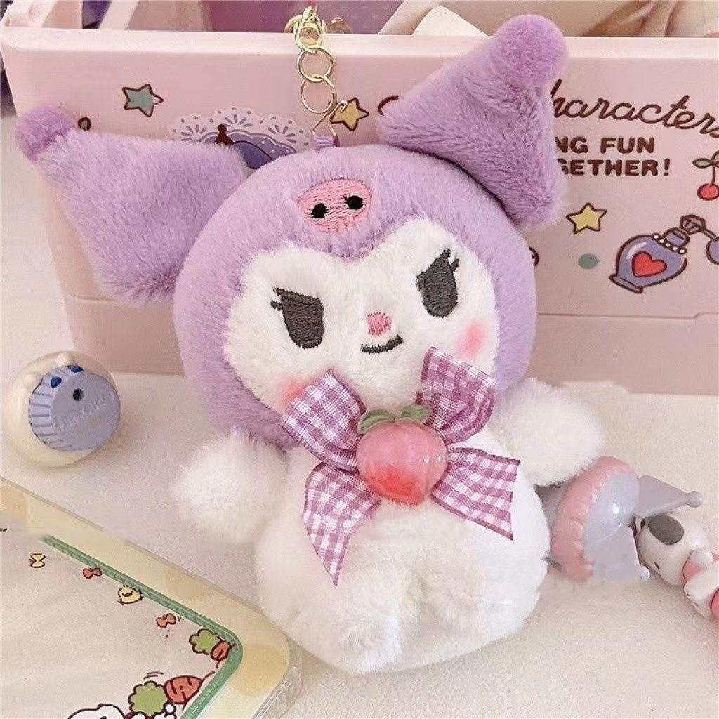 Cute Sanrio Series Plush Keychain Adorable Stuffed Dog Bag Charm Soft 10cm