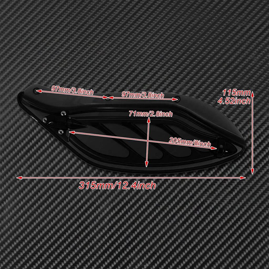 Upper Fairing Windshield Side Wing Air Deflectors Fit for Harley Touring Electra Glide Street Glide Trike 1996–2013 Black