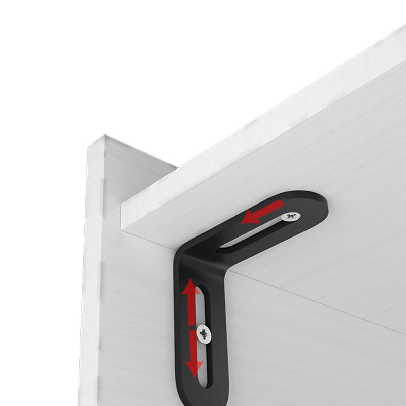 Stainless Steel Adjustable Angle Code Long Hole Activity 90 ° Right Angle Furniture Fixer L-shaped Shelf Bracket Connector