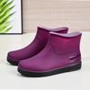 New Fashionable Women's Low-tube Rain Boots Warm and Non-slip Short Tube Water Shoes Beef Tendon Sole Wear-resistant Adult Water Shoes