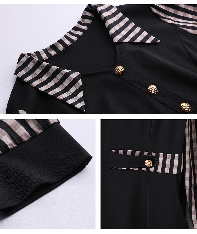 Весеннее клетчатое платье 2025: Женская стильная рубашка с отложным воротником, большого размера, с приталенным дизайном пэчворк (LX256)