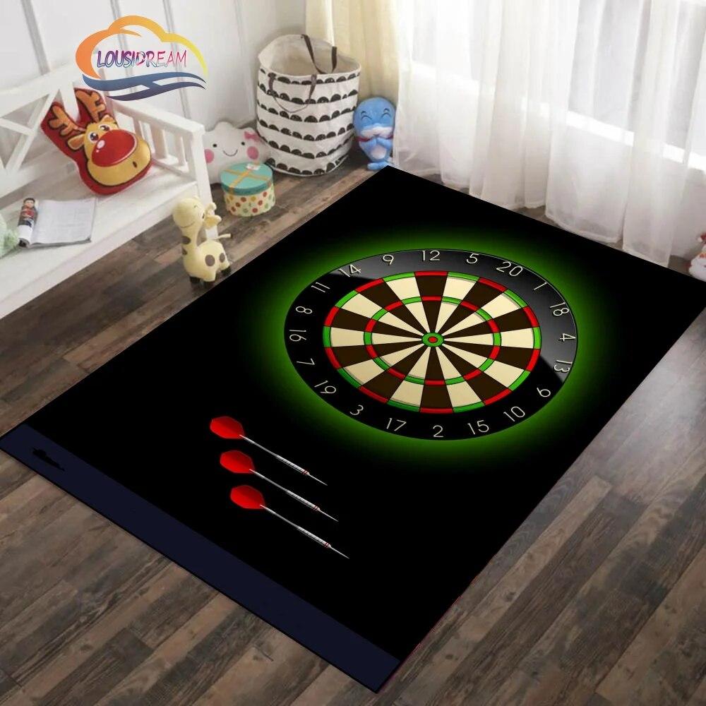 Ice and Fire Darts Pattern Carpet Fashion Soft Mat Gifts for Sports Lovers Household Floor Outdoor Play