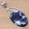 Pendant Sodalite Gemstone Valentine'Day Ethnic Silver Jewelry 2.25"