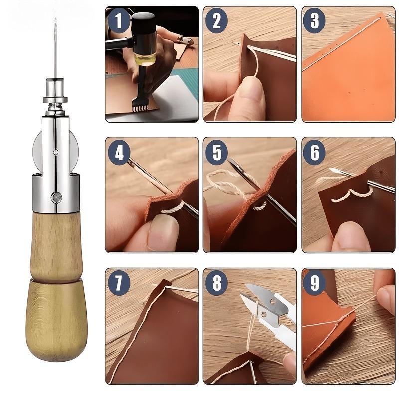 Кожаный шило для шитья Набор ниток Ручная швейная машинка Speedy Lock Stitcher Нитки Иглы DIY Ремесло Сапожник Инструмент для ремонта холста