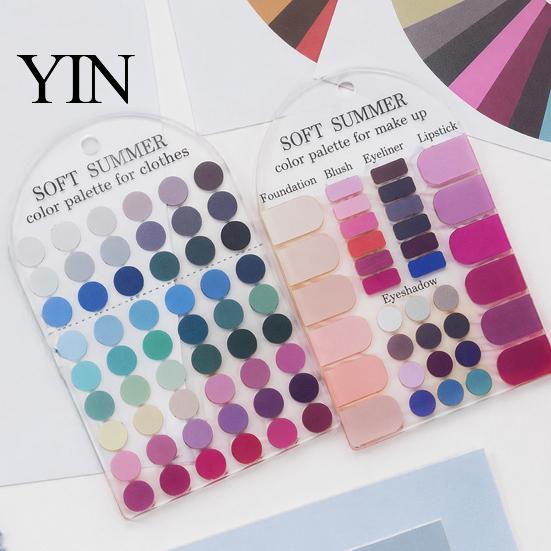 Color Analysis Template Cards 2Pcs Summer Set, Portable Seasonal Palette Personal Card Card, Acrylic Matching Guide for Outfits & Makeup Set