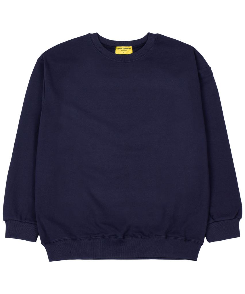 UNION GARMENTS Plain French Oversized Sweatshirt Navy