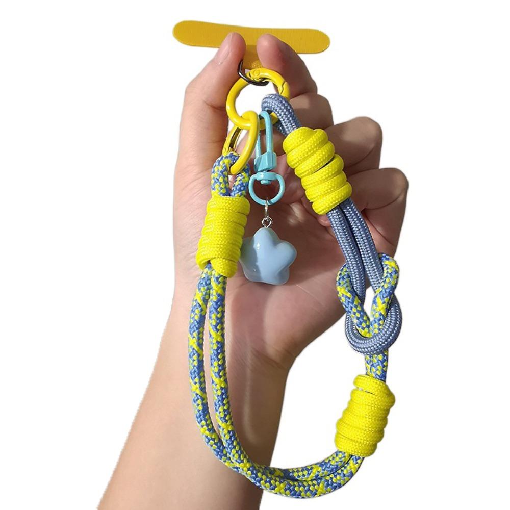 Star Keychain Mobile Phone Lanyard Detachable Mobile Phone Charm Woven Phone Strap  Lanyard Patch