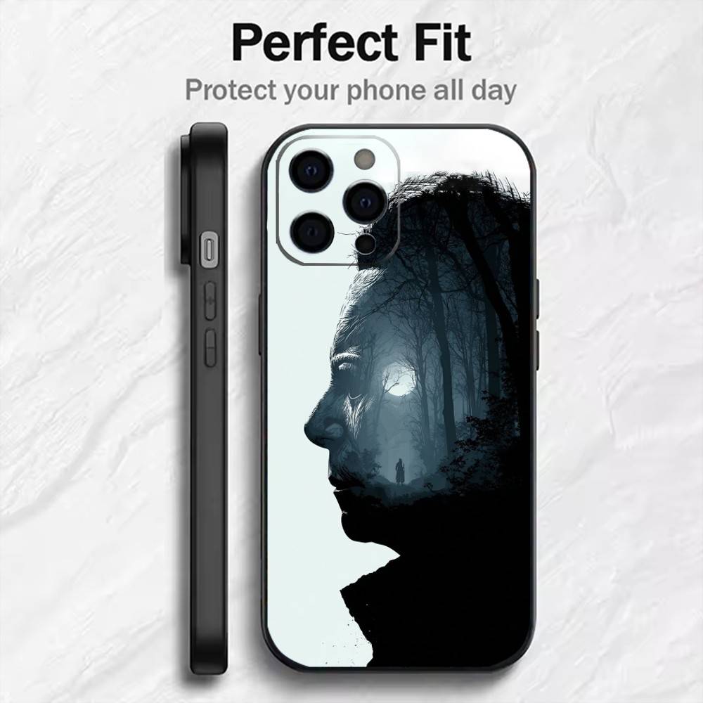 Ужасающий M-Майкл M-Майерс Чехол для телефона для iPhone17,16,15,14,13,12 Plus,Max Мягкий Силиконовый Черный Чехол