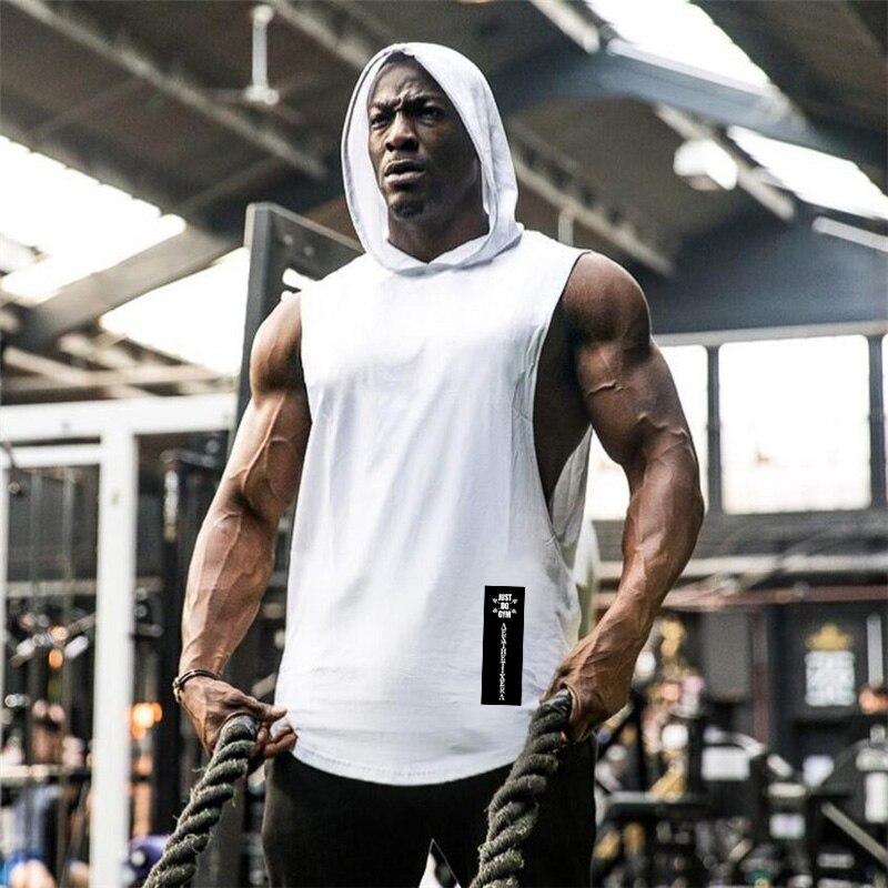 Muscleguys Мужская брендовая толстовка без рукавов Muscle Guys для фитнеса, топы для бодибилдинга, тренажерного зала, свободные рубашки без рукавов для тренировок, мужской топ с капюшоном