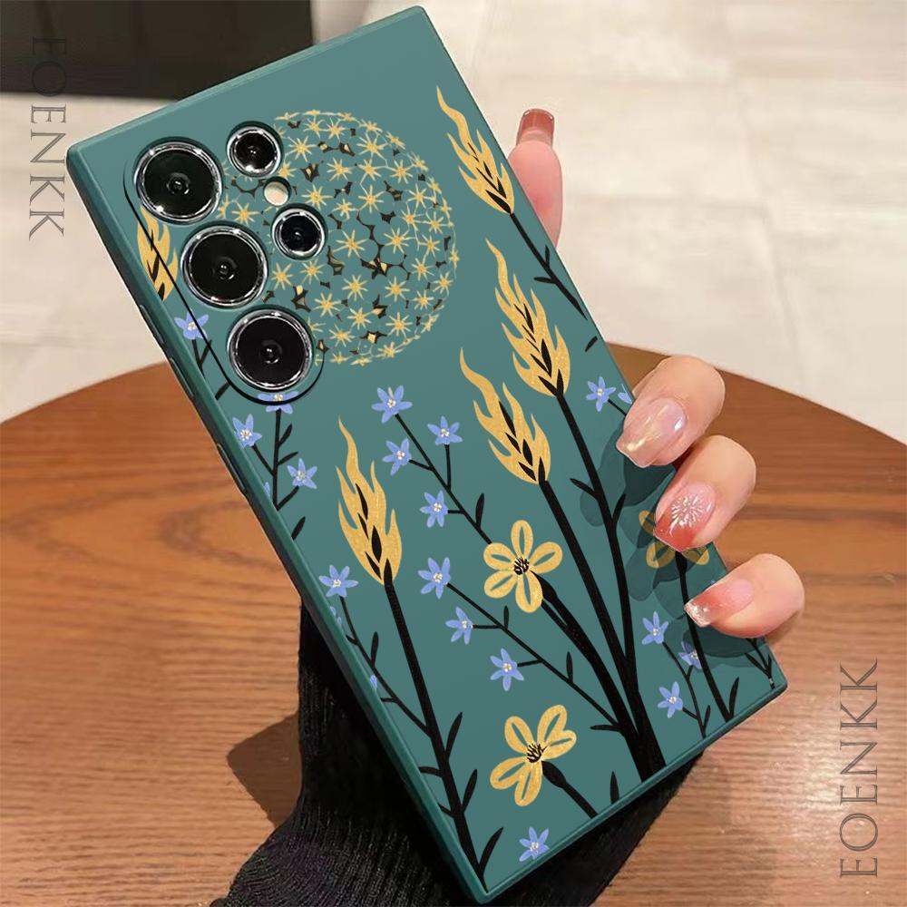 Простой цветочный узор Мягкий чехол для телефона Для Samsung Galaxy S25 S24 Ultra S23 S22 S21 S20Ultra FE Plus Note10 20 Lite Модный чехол
