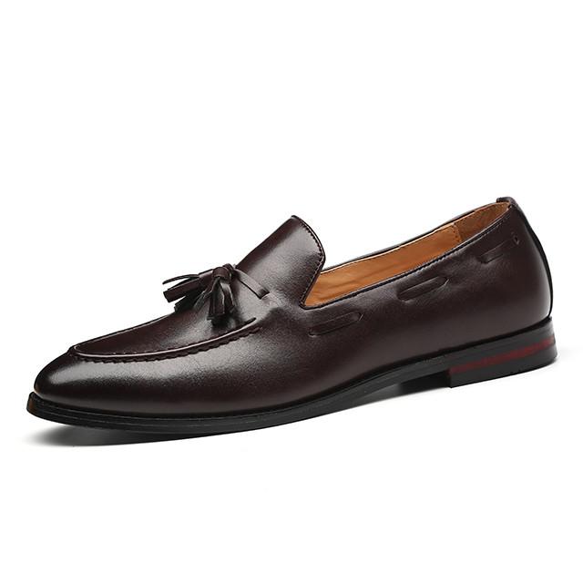 Модные новые мужские туфли-лоферы с кисточками из искусственной кожи, элегантные туфли для торжественных случаев, простые туфли без застежек, повседневная мужская обувь, лоферы большого размера 48 H292