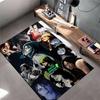 Pop Music Area Rug, Billie Eilish Collage Red Hair Green Hair Guitar Gold Statue Print, Teen Room Decor, Non-Slip Mat