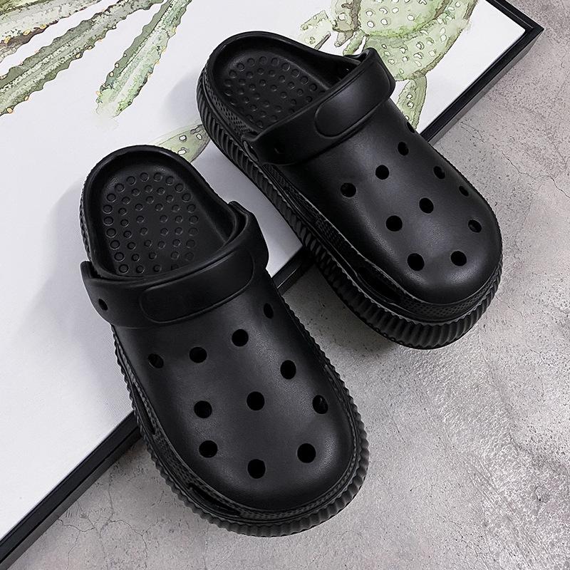 Туфли с дырочками женские летние новые милые сандалии на платформе нескользящие пляжные тапочки медсестры