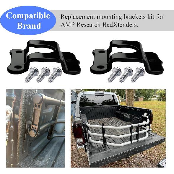 74604-01A No Drill Bracket Mounting Kit, Fit For AMP Research Bed Xtender Max, Sport And Moto 1984-2024 All Models, Truck Bed Tailgate Extender