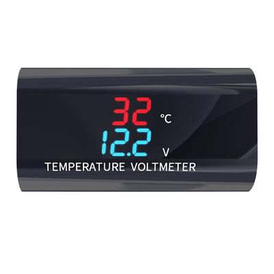 Мотоциклетный вольтметр термометр DC 12V цифровой вольтметр датчик монитор температуры светодиодный дисплей измеритель напряжения для Au