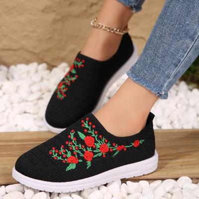 Обувь, женские кроссовки, сетчатая дышащая удобная обувь с цветочным принтом для мам, мягкая однотонная модная женская обувь, легкая обувь для женщин