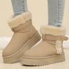 Ankle Strap Detor Snow Boots for Women Winter Chic Faux Suede Platform Snow Boots Woman Non Slip Warm Plush Booties Mujer