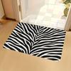 1pc, 2D Flat Printing, Creative Zebra Pattern Entrance Floor Mat, Entrance Anti-Slip Floor Mat, Color Anti-Slip, Machine Washable Polyester Carpet, Su
