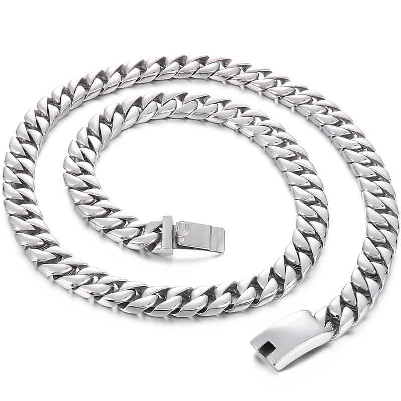 Mens Curb Chain Necklace 20-26 Inches 12MM Wide Long Necklaces For Men Best Friends Stainless Steel Jewelry Gifts For Birthday