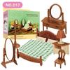 Dollhouse Furniture Set Doll House Bathroom/Kitchen/Fridge/Washing Machine Laundry Kids Doll House Miniature Pretend Play Toys