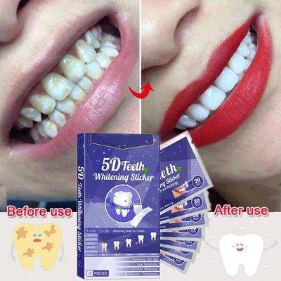 5D Отбеливающие наклейки для зубов Гелевые отбеливающие полоски Удаление пятен Уход за гигиеной полости рта Полоска для отбеливания зубов Чистота гигиены полости рта Зубы