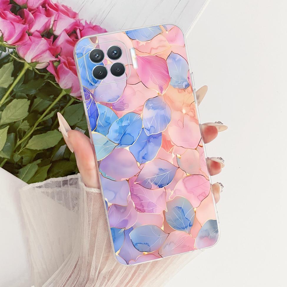 Clear For Oppo F17 Pro Case CPH2119 Cute Cat Fashion Butterfly Funny Painted Bumper Cover For Oppo F17 Pro Casing