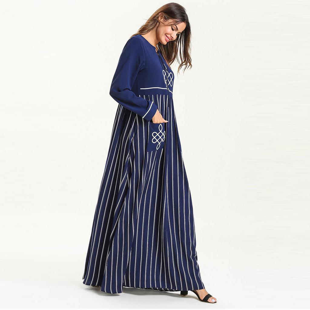 Women's Robe Abaya Islamic Muslim Middle Long Dress